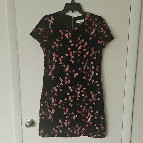 Calvin Klein Black Dress with Pink Floral Design - Picture 1 of 8